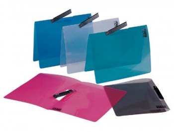 PASTA DOSSIER BEAUTONE COM CLIP LATERAL, A4, CRISTAL;AZUL;PRETO;VERMELHO;VERDE
