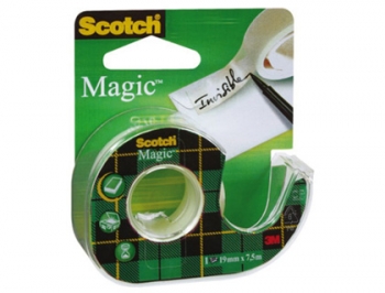 FITA ADESIVA SCOTCH MAGIC 7,5X19MM EM DESENROLADOR CX. 24 UN.