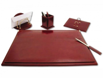CONJUNTO DE 5 ACESSORIOS DE SECRETARIA EM PELE