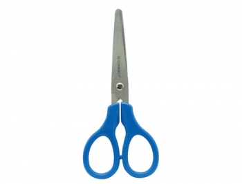 TESOURA ESCOLAR Q-CONNECT COMPONTAS REDONDAS 130 MM EMB. 24UN.