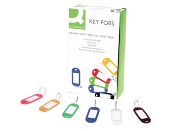 CHAVEIRO PORTA-ETIQUETAS Q-CONNECT VERMELHO CAIXA 100 UNIDADES