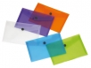BOLSA PORTA DOCUMENTOS BEAUTONE, COM MOLA, A6, LARANJA;AZUL;VERDE;CRISTAL;VIOLETA EMB. 12UN.
