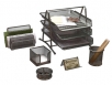 CONJUNTO SECRETARIA Q-CONNECT 6 PECAS PRETO OU PRATA